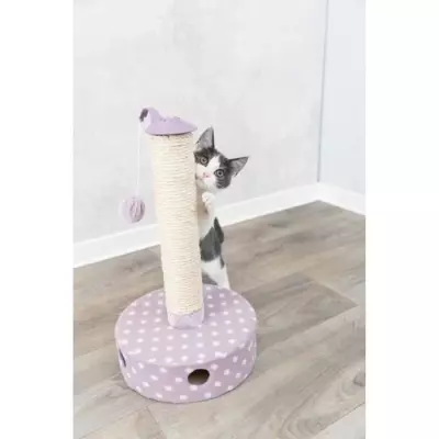 Poteau griffoir TRIXIE Junior - Polaire - 47 cm - Mauve | Idéal pour les chats juniors