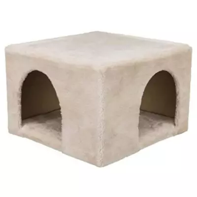 Cabane douillette en peluche pour lapins et rongeurs - Beige 