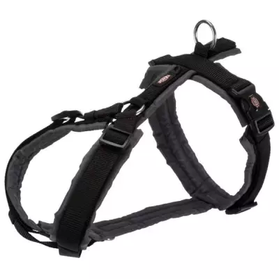 Harnais trekking TRIXIE Premium - S: 36–44 cm - Noir/gris - 15mm