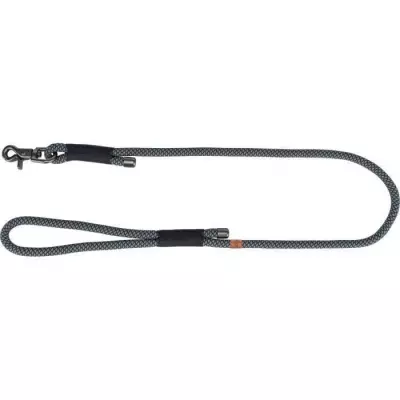 Laisse TRIXIE Soft Rope - Noire et grise - S-XL: 1m Ø 10mm