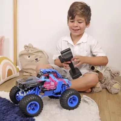 Voiture Télécommandée - TURBO CHALLENGE - Smashroar TC100 - Bleu - 1/12