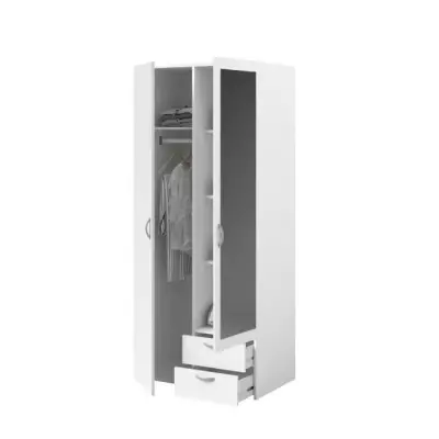 Armoire VARIA - Blanc & Miroir - Fabriquée en France