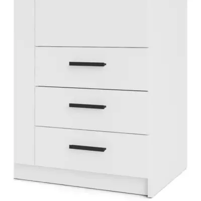 Armoire VEGA blanc mat - 2 portes + 3 tiroirs - Compact et élégant