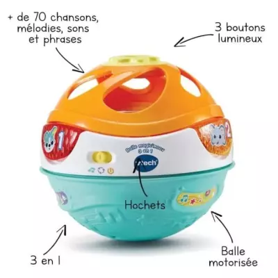 VTECH BABY - Balle Magic'Moov 3 en 1: Éveil et activités