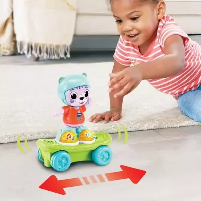 Jouet interactif VTECH BABY - Mina, mon Chat Rouli'golo - Skateboard - 12 mois+