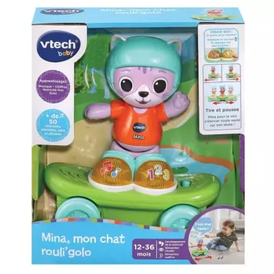 Jouet interactif VTECH BABY - Mina, mon Chat Rouli'golo - Skateboard - 12 mois+