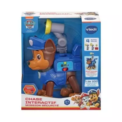 Figurine interactive VTECH Pat Patrouille Chase avec accessoires - Pour enfants de 3 à 7 ans