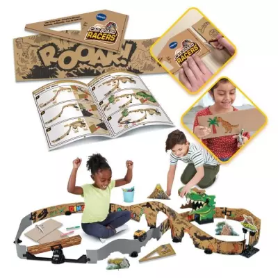 Circuit de course en carton VTECH CAR-BOARD RACERS DINO ADVENTURE - 5 ans + Marron - 31x43x13 cm