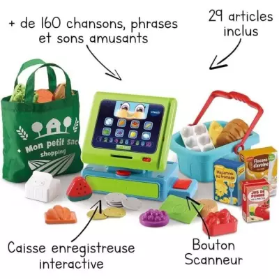 Caisse Enregistreuse Interactive Maxi Shopping VTECH - Jeux d'Imitation - 31x58x13 cm