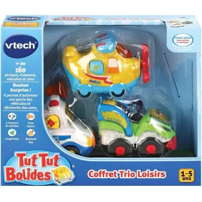 Coffret Trio Loisirs VTECH Tut Tut Bolides - Avion + Formule 1 + Bus