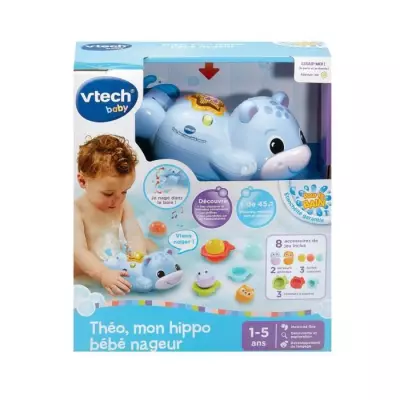 VTECH THÉO, MON HIPPO BÉBÉ NAGEUR - Jouet Accessoire de Figurine