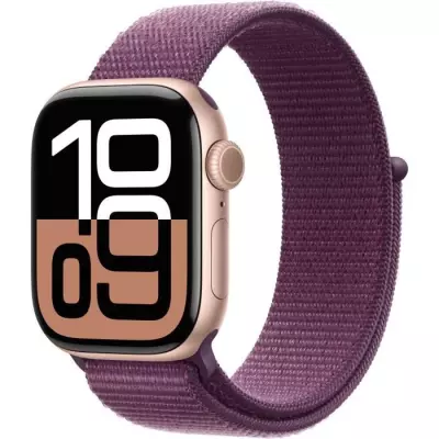 Montre intelligente Apple Watch Series 10 GPS - 42mm - Rose Gold - Plum Sport Loop