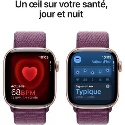 Montre intelligente Apple Watch Series 10 GPS - 42mm - Rose Gold - Plum Sport Loop