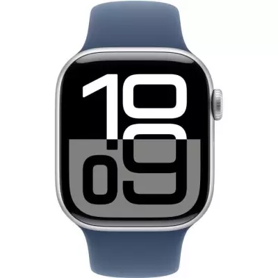 Apple Watch Series 10 GPS - Silver Aluminium - Bracelet Denim Sport Band