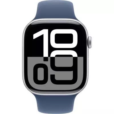Montre Apple Watch Series 10 GPS - 46mm - Silver Aluminium - Bracelet Denim Sport Band