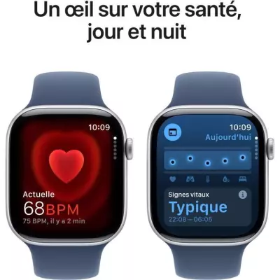 Montre Apple Watch Series 10 GPS - 46mm - Silver Aluminium - Bracelet Denim Sport Band