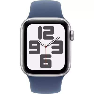 Montre Apple Watch SE GPS 40mm Argent Aluminium avec Bracelet Denim Sport Band - S/M