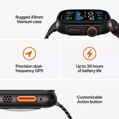Montre connectée Apple Watch Ultra 2 GPS + Cellular Titanium - Noir