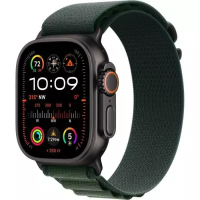 Apple Watch Ultra 2 GPS + Cellular Titanium Noir - Bracelet Vert Alpine - Large