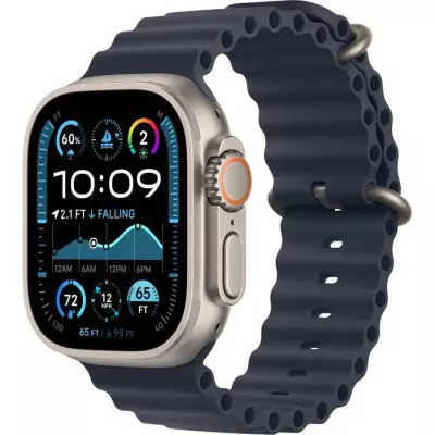 Montre Apple Watch Ultra 2 GPS + Cellular - Titanium Naturel - Bracelet Navy Ocean - 49mm