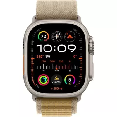 Montre Apple Watch Ultra 2 GPS + Cellular - Titanium Naturel - Bracelet Tan Alpine - Medium