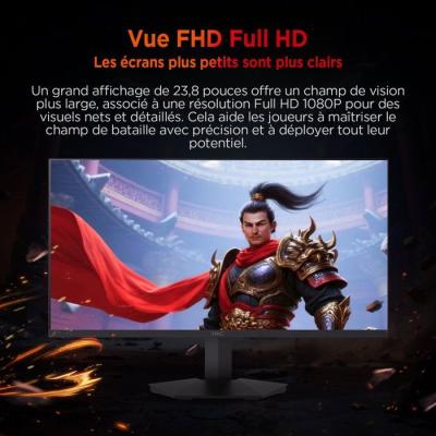 Ecran PC Gamer - HKC - 24 - FHD - 240Hz - Dalle Fast IPS - 1ms - G24H3D