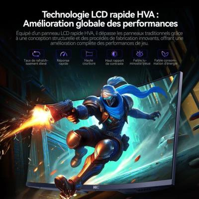 Ecran PC Gamer - HKC - 34 - 200Hz - Dalle VA - 1ms - CG345U