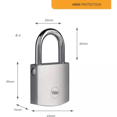 Cadenas laiton YALE Y120B/125/1/40 - Résistant aux intempéries