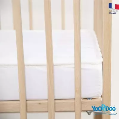 Matelas Bébé Yoopidoo Climatisé 60x120 cm - 1 face Été frais / 1 face Hiver ouatinée