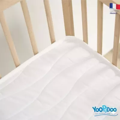 Matelas Bébé Yoopidoo Climatisé 60x120 cm - 1 face Été frais / 1 face Hiver ouatinée