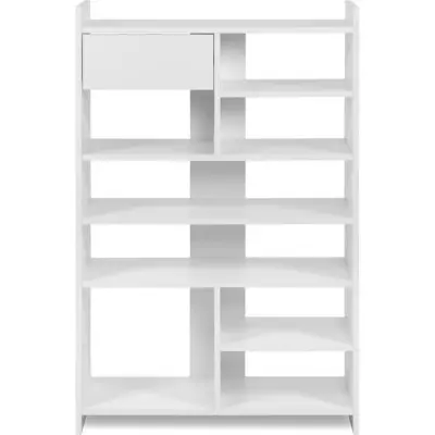 Meuble à chaussures MÜNSTER blanc - Organisation pour 12 paires - 71,5 x 25 x 109 cm