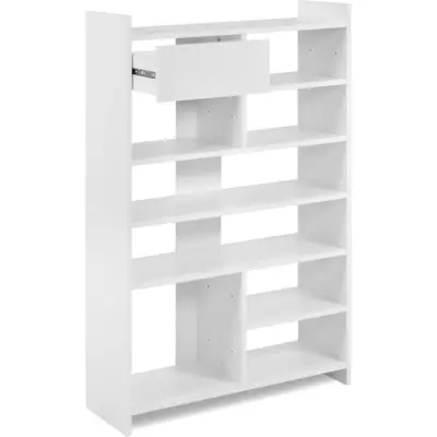 Meuble à chaussures MÜNSTER blanc - Organisation pour 12 paires - 71,5 x 25 x 109 cm