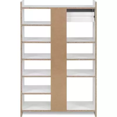 Meuble à chaussures MÜNSTER blanc - Organisation pour 12 paires - 71,5 x 25 x 109 cm