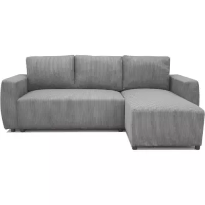 Canapé d'angle convertible réversible PHARELL - velours côtelé Anthracite