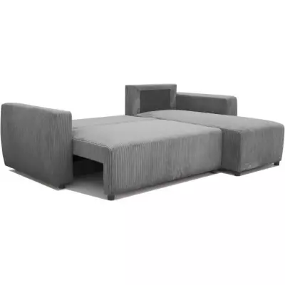 Canapé d'angle convertible réversible PHARELL - velours côtelé Anthracite