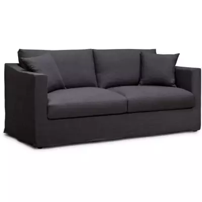Canapé convertible MALTE 3 places - Gris Anthracite - Compact