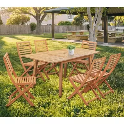 Ensemble repas de jardin extensible 4-6 pers. - Eucalyptus FSC