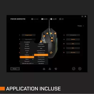 Souris gamer - Filaire - Nova Gaming - Virgo - LED RGB - Noir