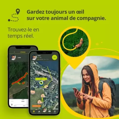 Collier GPS étanche pour Chiens et Chats - Rose Petal