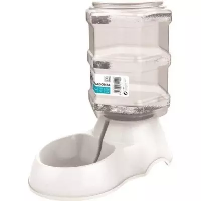 Distributeur d'eau Hexagonal pour chien - Blanc - 3500 ml