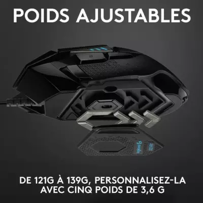 Souris gamer filaire Logitech G502 Hero - Noir