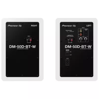 Enceintes de monitoring Pioneer DJ DM-50D-BT-W: Bluetooth 2x25W - Blanc