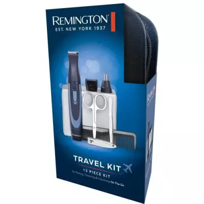 Kit de voyage Remington NE3890 - 13 pièces - Lames inox - Accessoires nez et oreilles