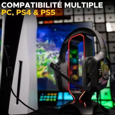 Casque Gamer Filaire The G-Lab KORP COBALT 7.1 - Son Surround 7.1