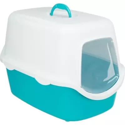 Bac à litière Vico 40*40*56 cm - Aigue-marine - Pratique pour chat