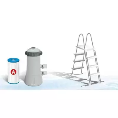 Kit Piscine Intex Ronde 366x122 cm - Pris Frame avec Pompe et Échelle
