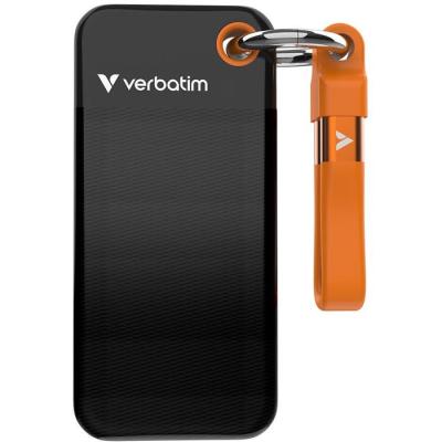 Disque SSD externe - VERBATIM - Pocket - 2 To - Noir / Orange