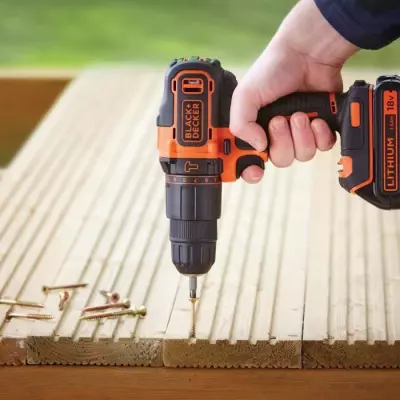 Perceuse à percussion sans fil BLACK & DECKER BDCHD18S32-QW - Compacte et puissante