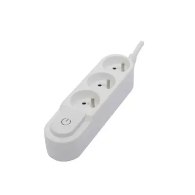 Bloc multiprise CHACON 3 prises avec interrupteur - Câble 1,5m Blanc