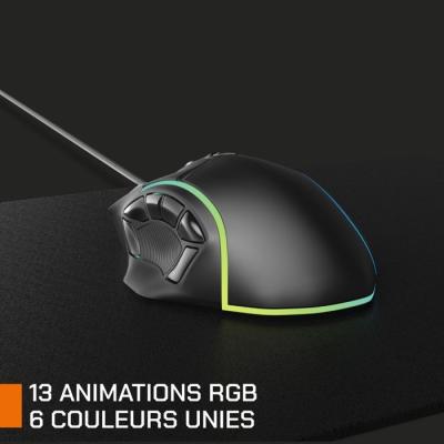 Souris gamer - Filaire - Nova Gaming - Virgo - LED RGB - Noir